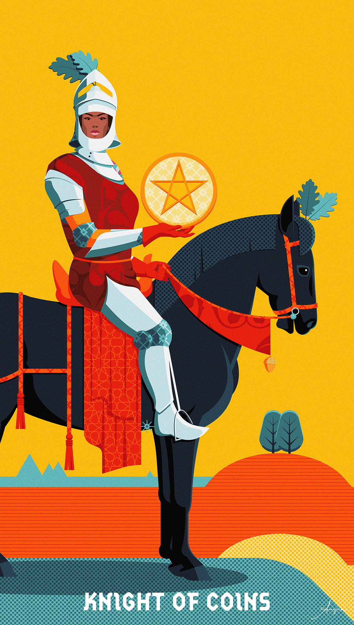 Tarot Deck: Knight of Coins