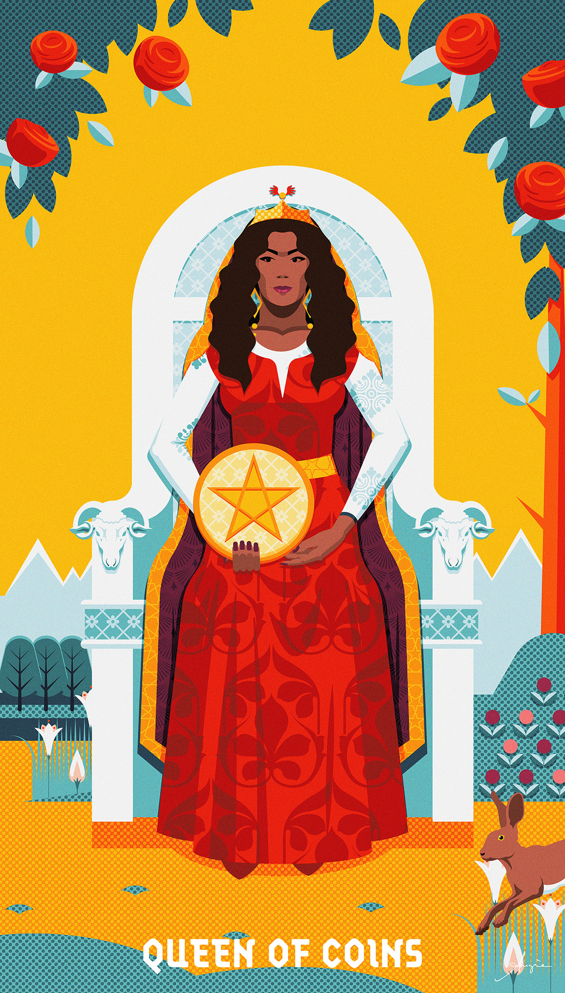 Tarot Deck: Queen of Coins