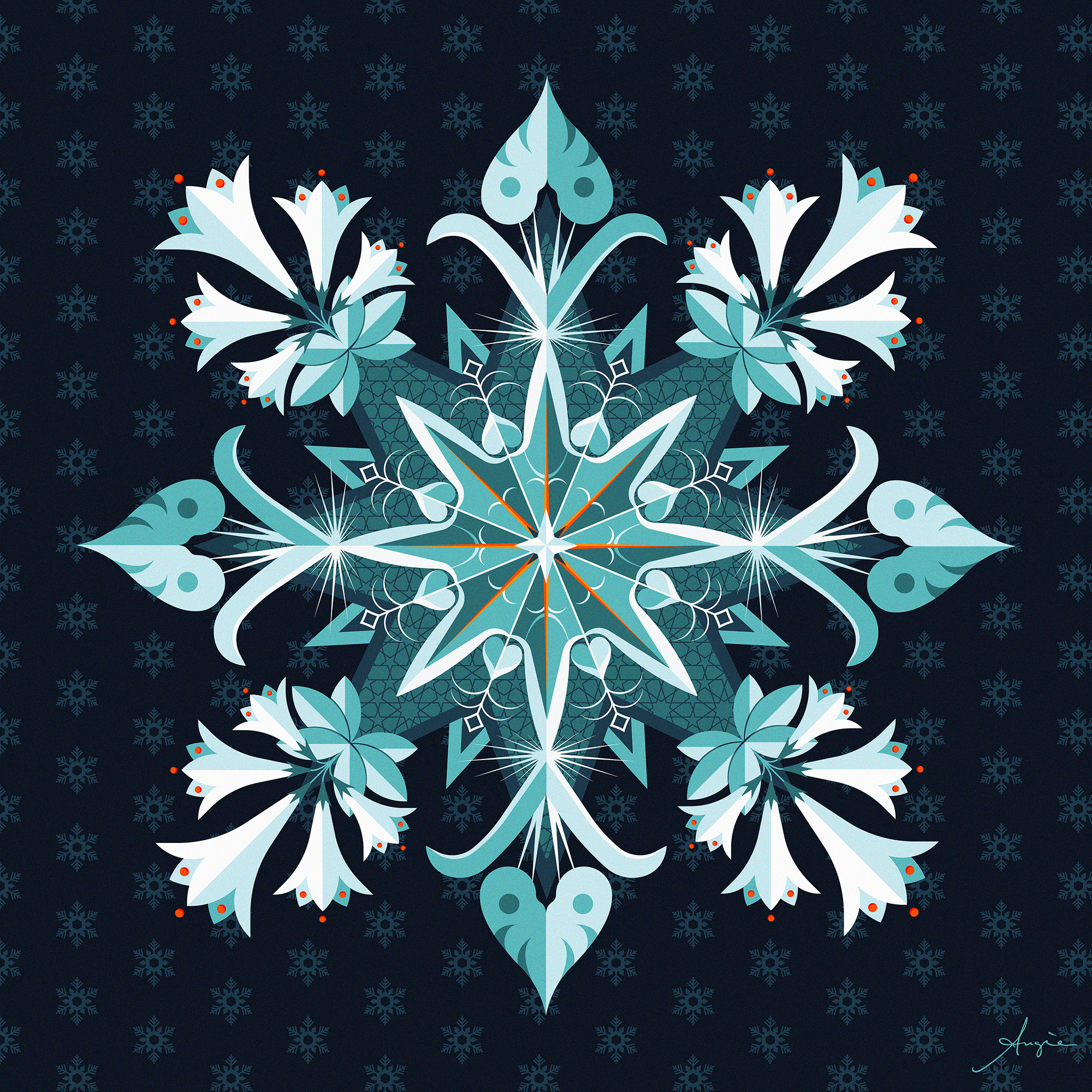 Abstract art: Snowflake Abstract art: Snowflake